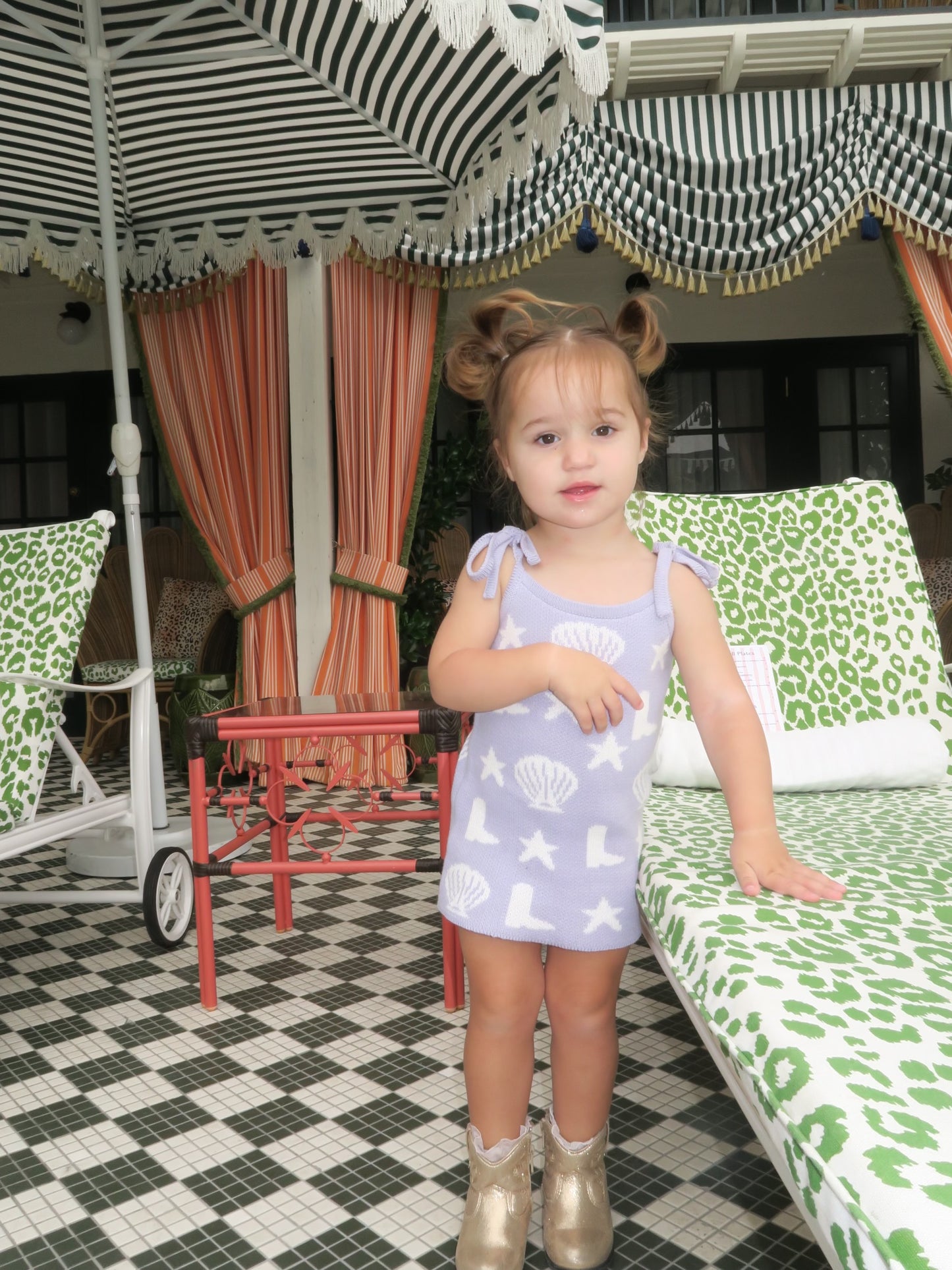 Coastal cowgirl lavender knit dress on the beach for toddler girls sea shells mermaid core cowgirl boots