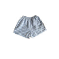 Baby blue gingham toddler girl boxer shorts style shorts