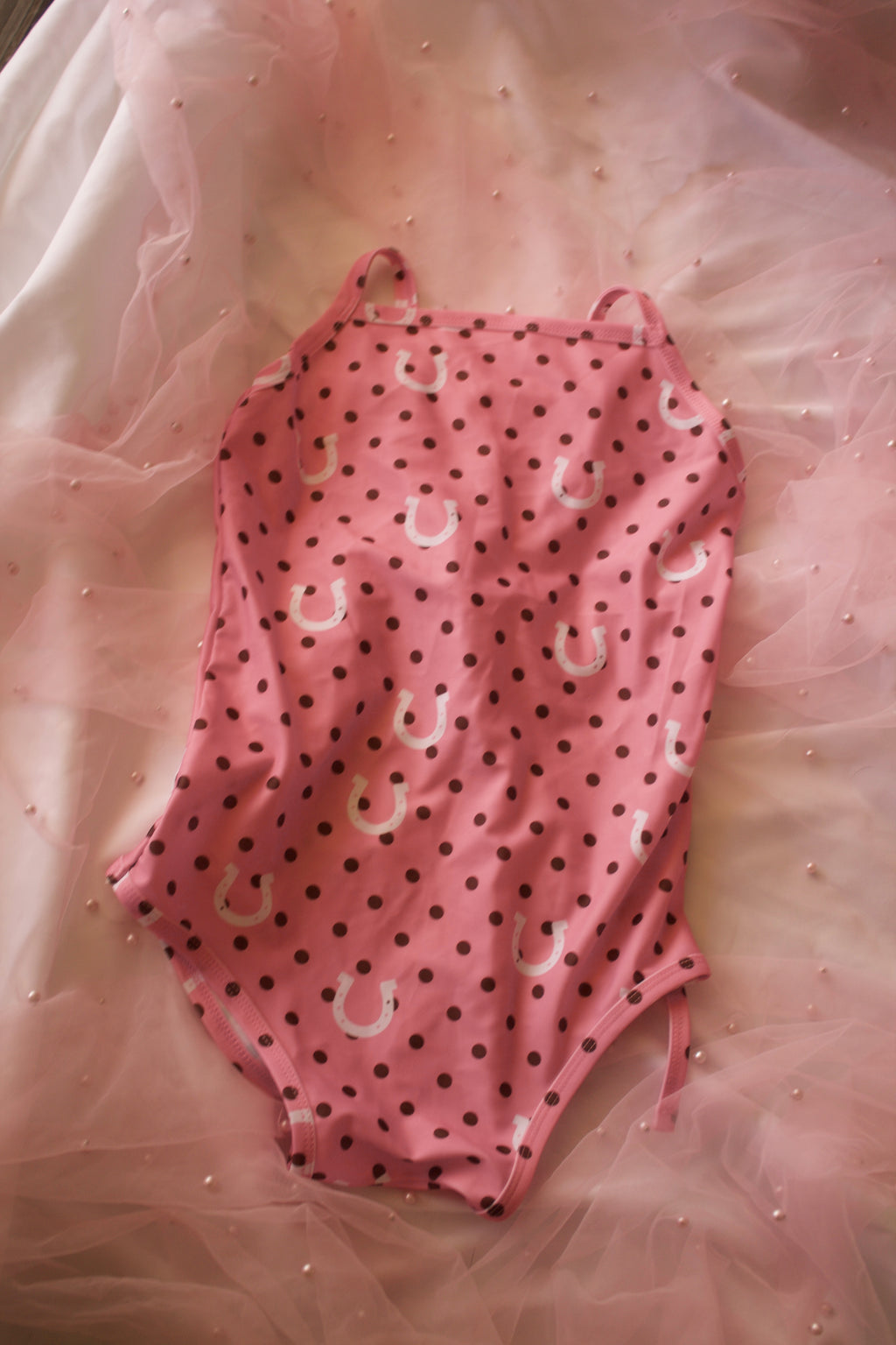 Dottie Polka Dot Swim Set for Girls | Pink & Brown Coquette Bikini | Safehaven Kids Swimwear PREORDER