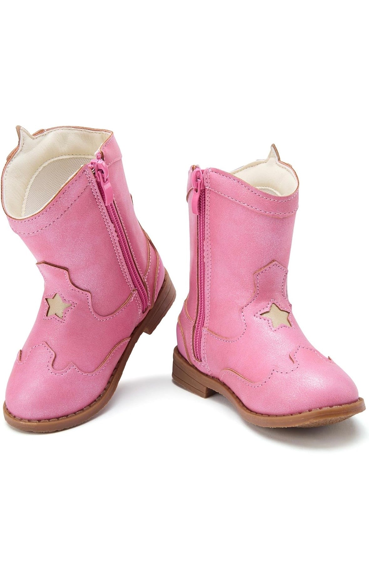Toddler Girl Hot Pink Star Cowgirl Boots