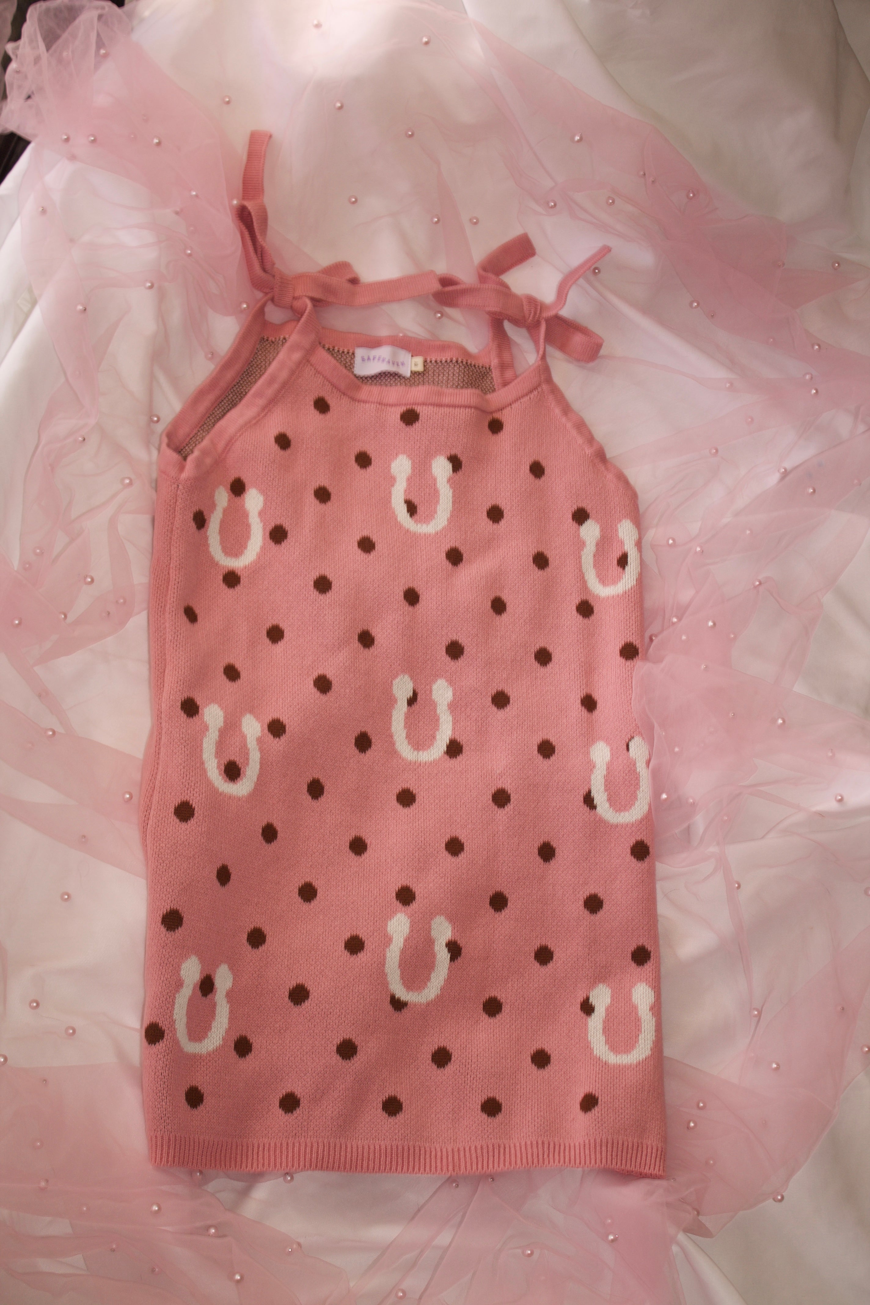 Toddler Girls Pink Polka Dot Dress – Soft Knit Vintage Coquette Style Outfit PREORDER