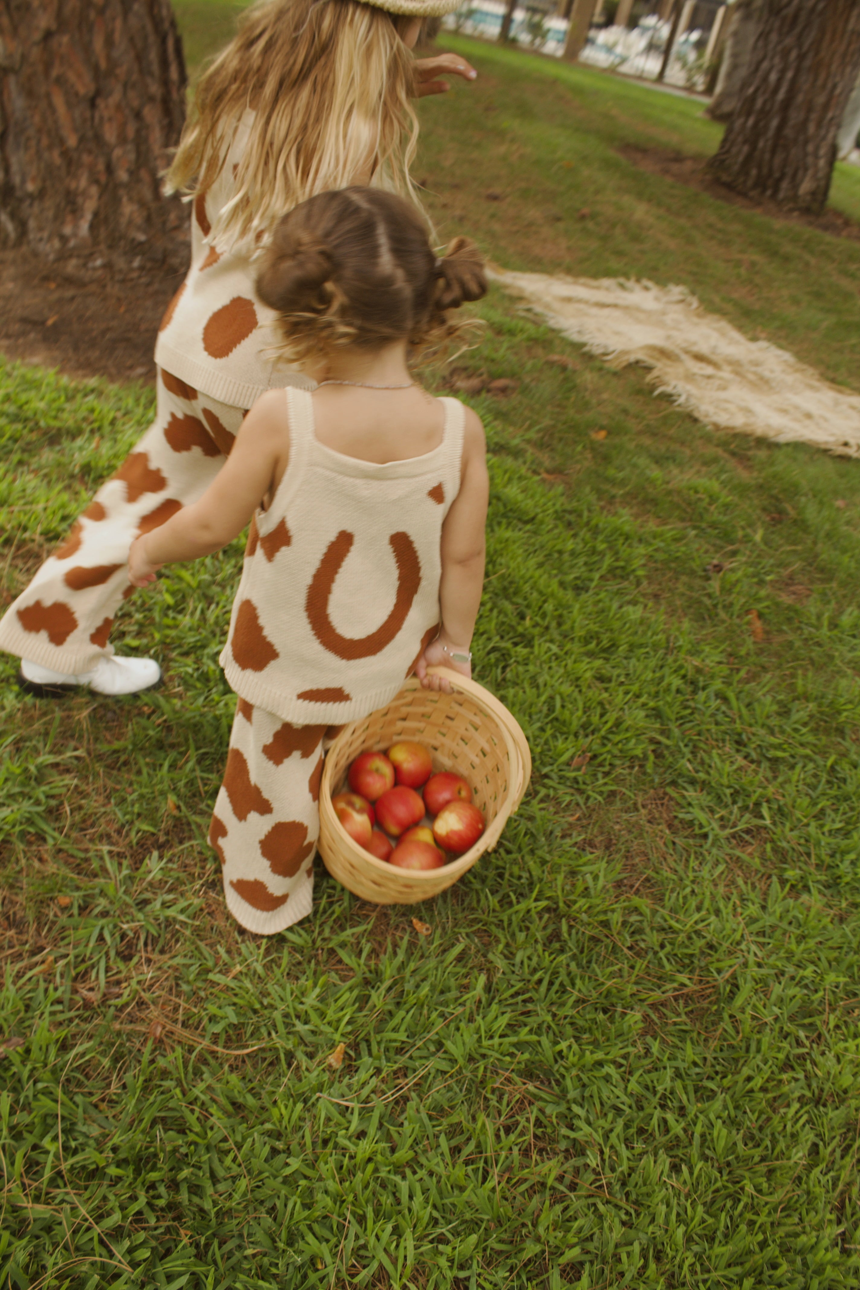 Fall two-piece knit horse shoe toddler girls western autumn fashion