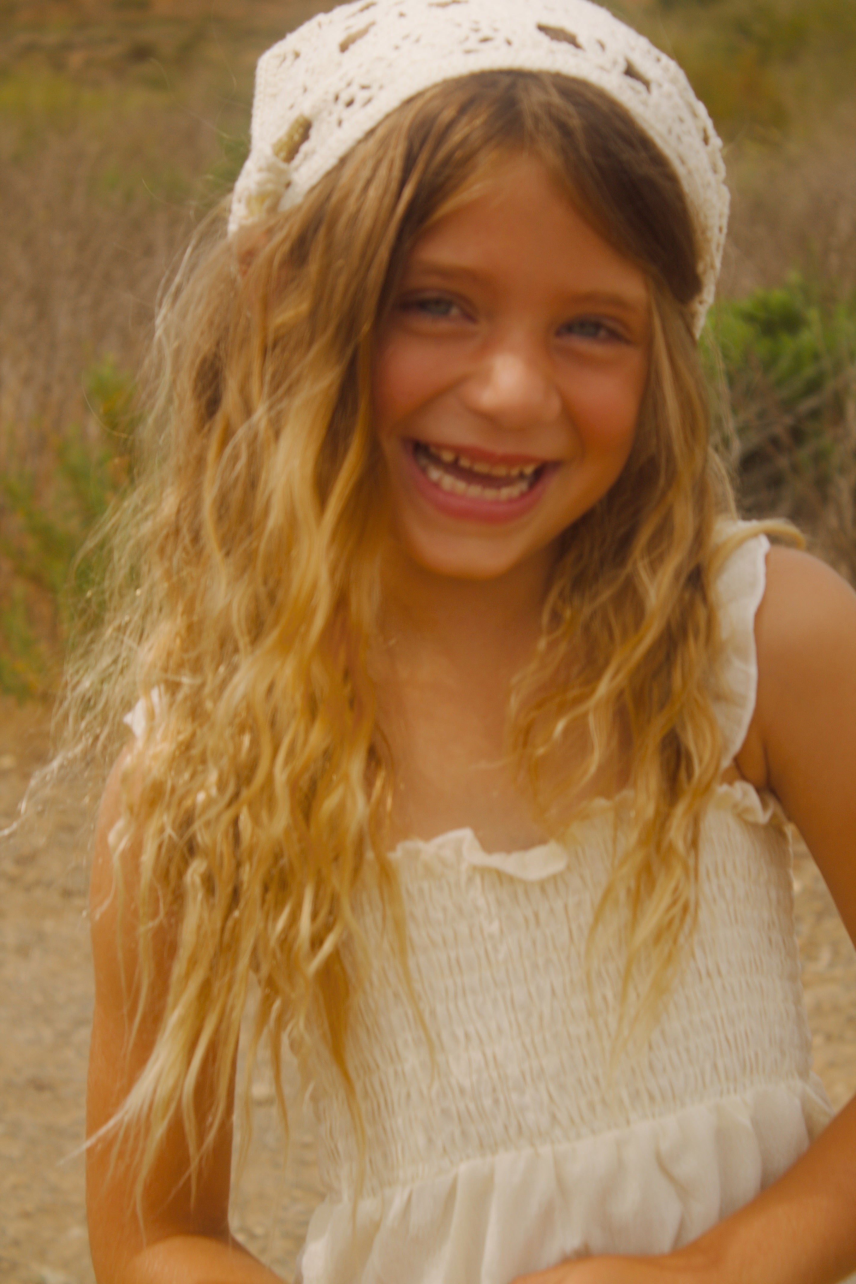 Handmade crochet bandana for toddlers in western boho style – Chasing Daisies collection by Safehaven