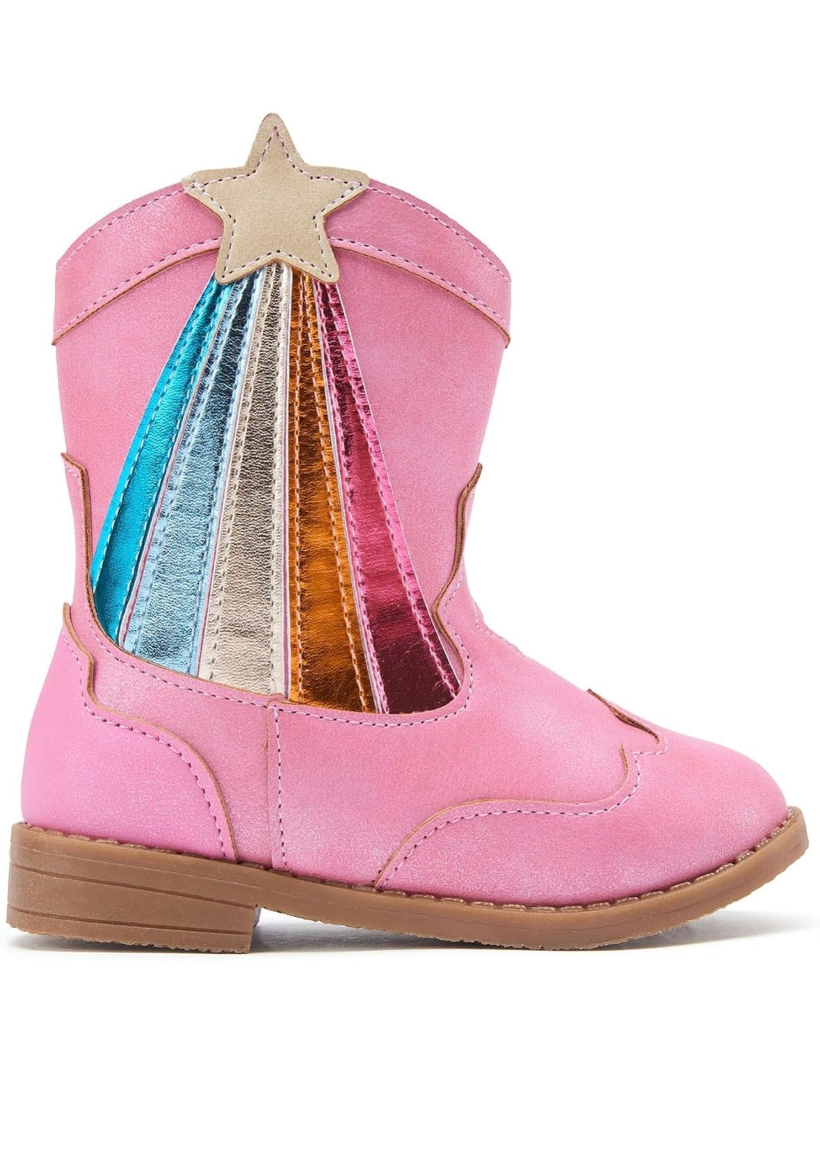 Toddler Girl Hot Pink Star Cowgirl Boots