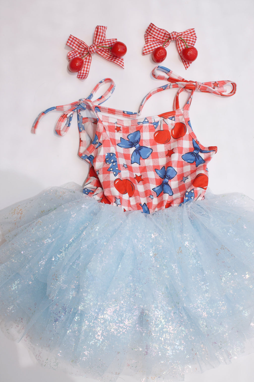 Cherry pigtail bows