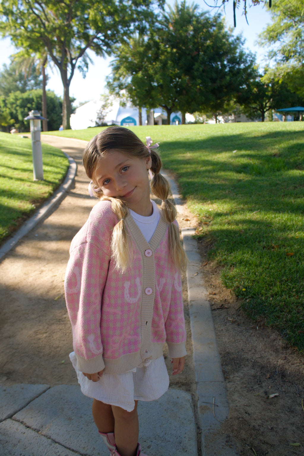 Pink Horseshoe Western Cardigan – Cozy Cowgirl Sweater for Toddlers & Girls | Safehaven Boutique