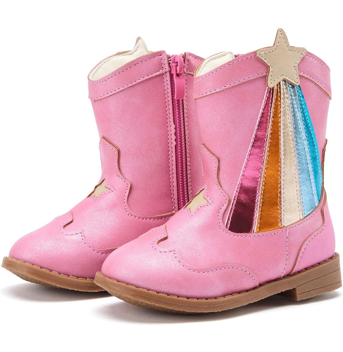Toddler Girl Hot Pink Star Cowgirl Boots