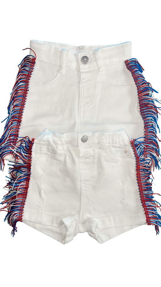 Firecracker fringe shorts