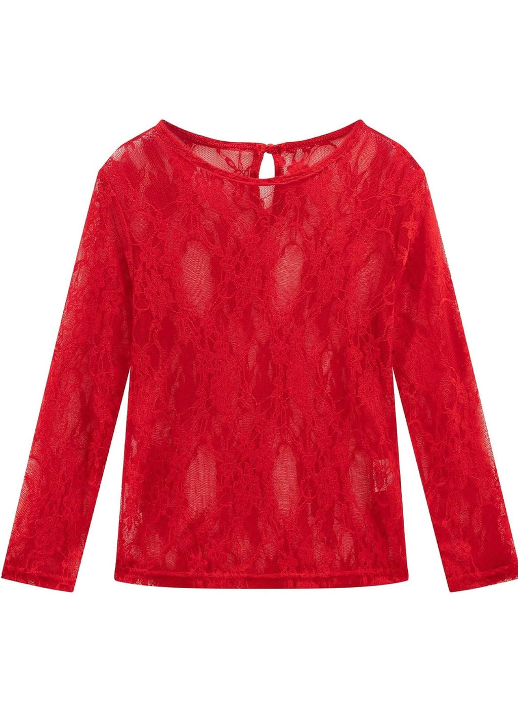 Girls Red Layering Lace Undershirt