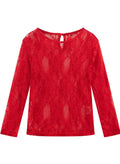 Girls Red Layering Lace Undershirt