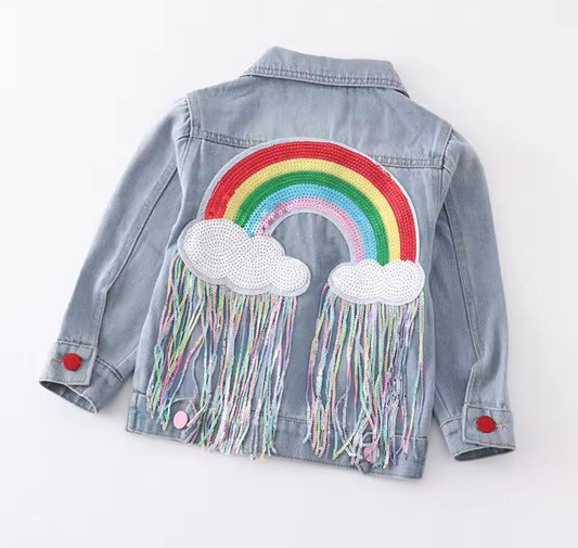 Rainbow denim jacket