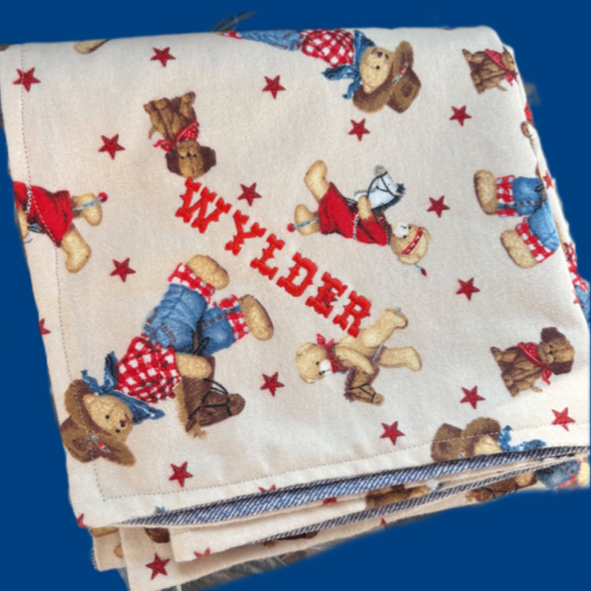 Custom Vintage Cowboy Baby Blanket| Flannel Baby Boy Blanket