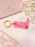 Custom Name Cowgirl Boot Keychain