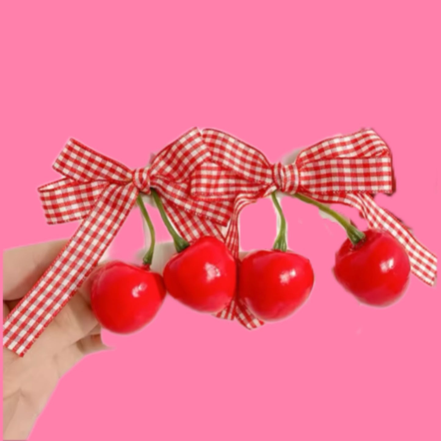 Cherry pigtail bows