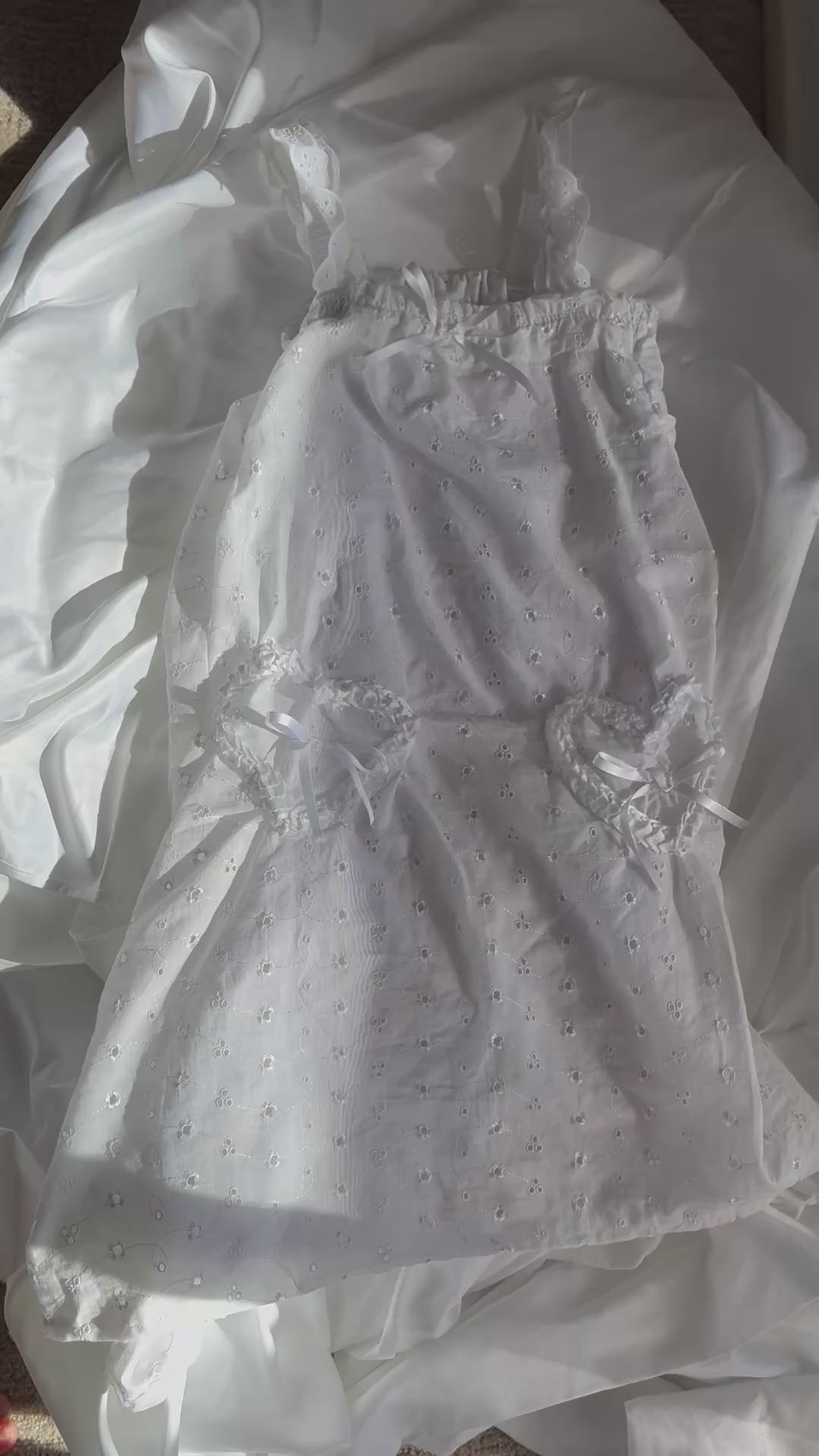 Handmade White Cottagecore Dress for Girls